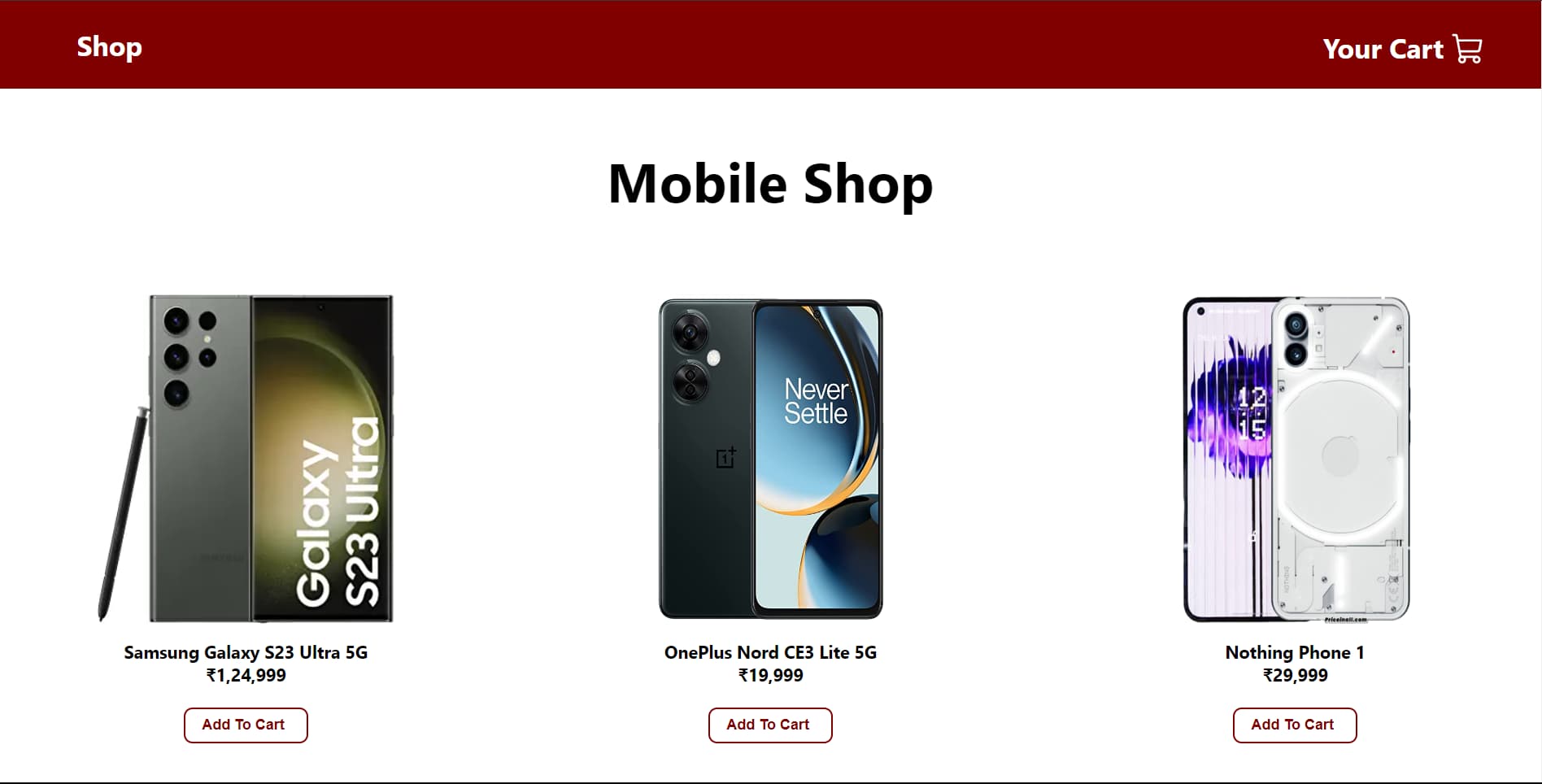 Mobile Shopping Cart Website Thumbnail